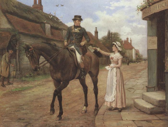 George goodwin kilburne Collecting the Post (mk37) oil painting image